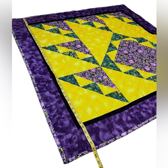 One of a Kind Handmade Wall Hanging, Lap Quilt, Baby Quilt, Table Top 42”x40” - Picture 2 of 11